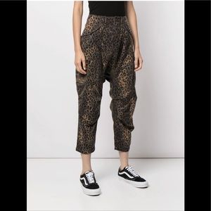 R13 Cropped Leopard-print Trousers In Bleached Leopard. Size 27